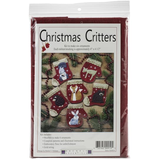 Rachel&#x27;s of Greenfield Christmas Critters Felt Ornament Kit